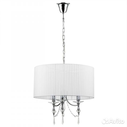 Люстра подвесная металл и текстиль в спальню