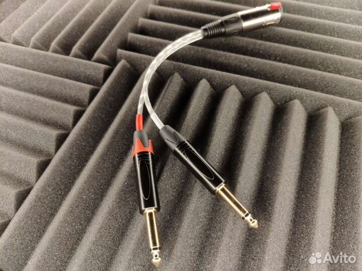 Переходник Jack 6,3 стерео гн. на 2 Jack 6,3 моно