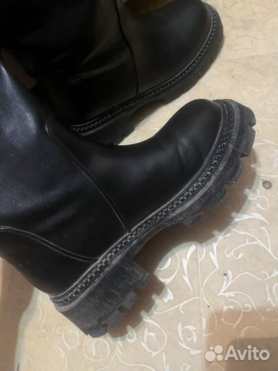 Сапоги трубы натуральная кожа