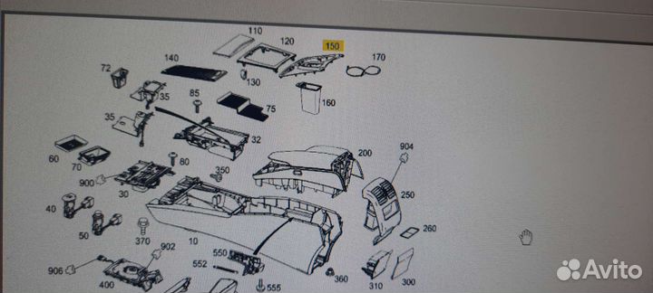 Накладка центральной консоли мерседес GLK Х204