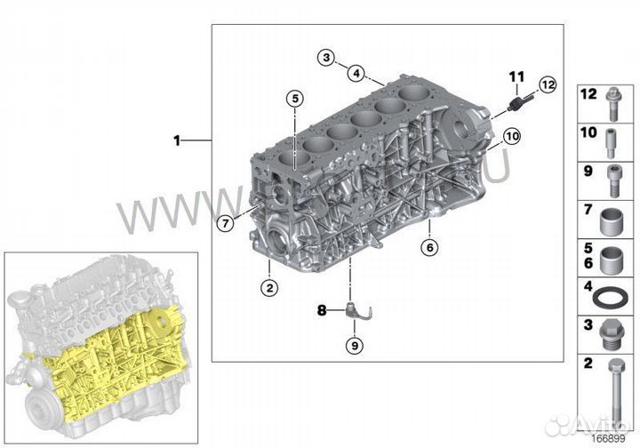 Блок цилиндров n57d30b