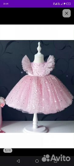 Нарядное платье для девочки на годик 80