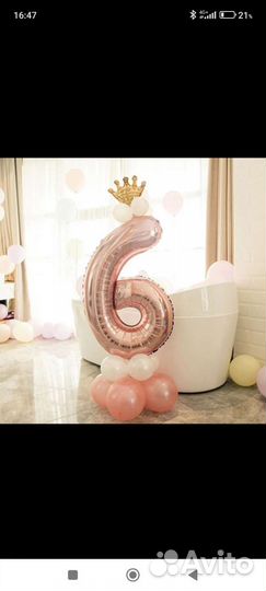 Фольгированные шары цифры 6