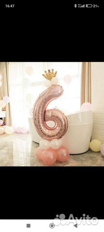 Фольгированные шары цифры 6