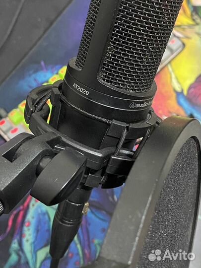 Студийный микрофон AT2020 XLR + аудиокарта tube mp