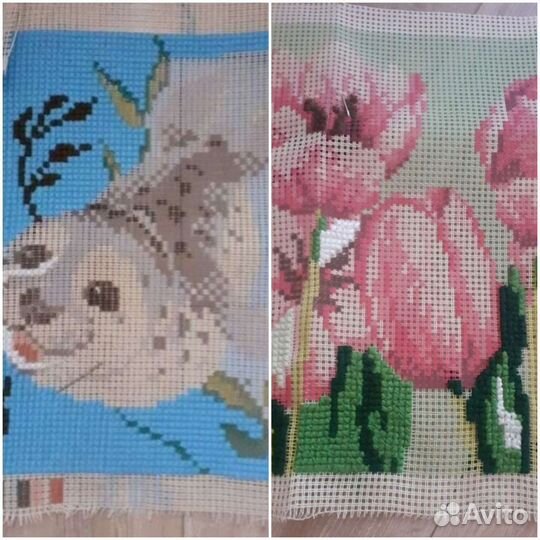 Канва для вышивания (начатая)