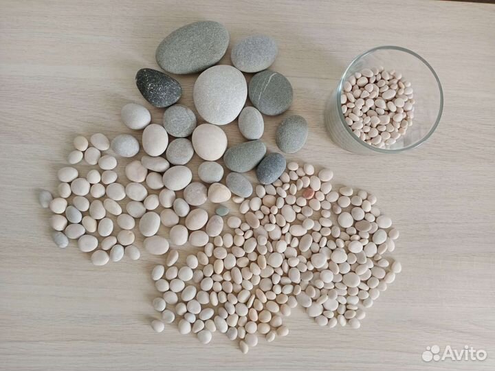 Морская галька белая натуральная