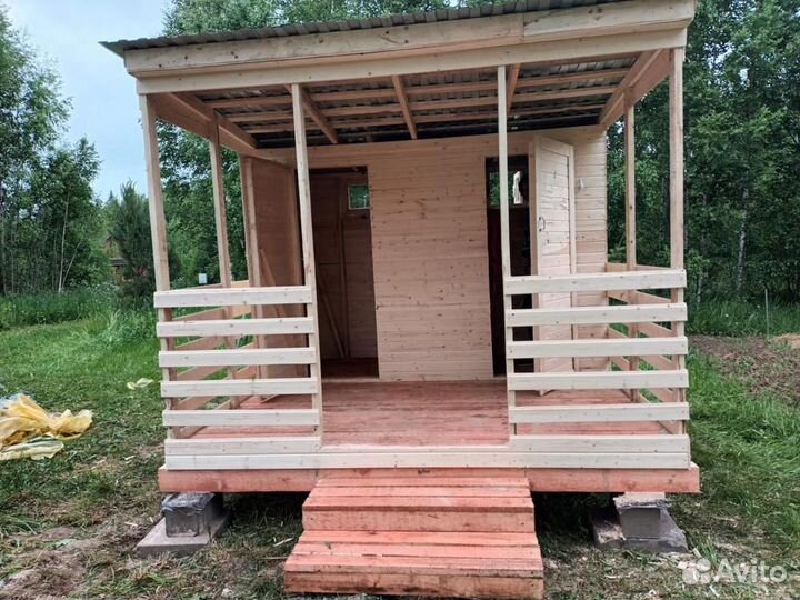 Хозблок с террасой туалетом и душем 3*3м