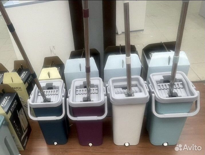 Швабра с отжимом и ведром 8 л ассортимент