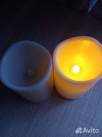 Светильник свеча мерцающяя с таймером 2шт комплект