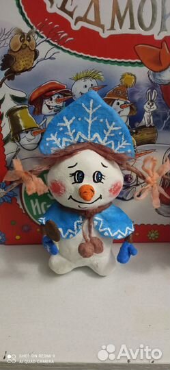 Ватные ёлочные игрушки снеговички