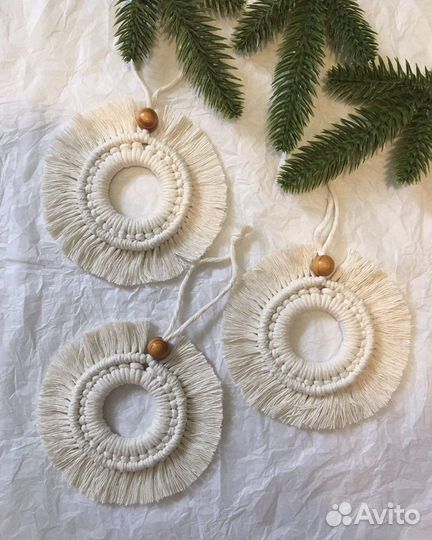 Новогодняя снежинка макраме