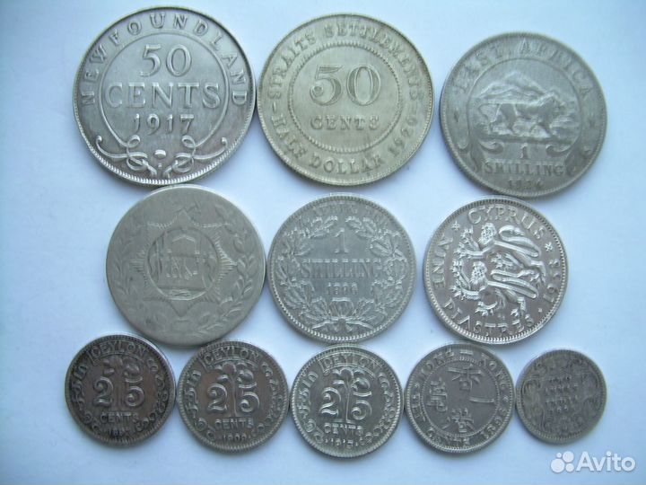 Великобритания и колонии : Африка,Азия др. серебро