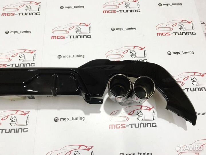 Диффузор BMW 3 G20 M340 черный + двойные насадки