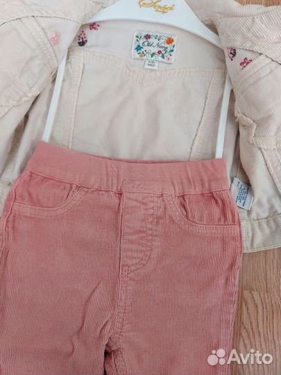 Вельветовый костюм для девочки 74-80