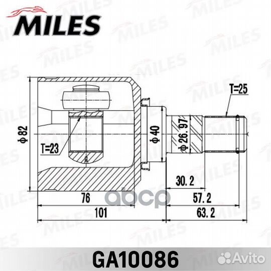 ШРУС внутрений nissan sunny wagon GA10086 GA100