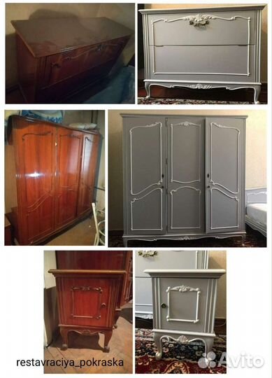 Покраска и реставрация дверей лестниц мебели и др