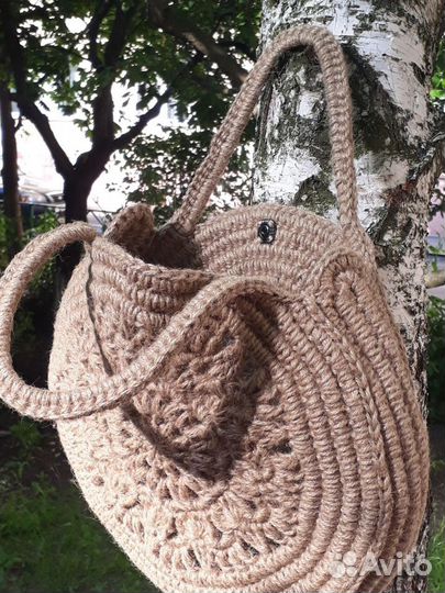 Сумка вязаная из джута