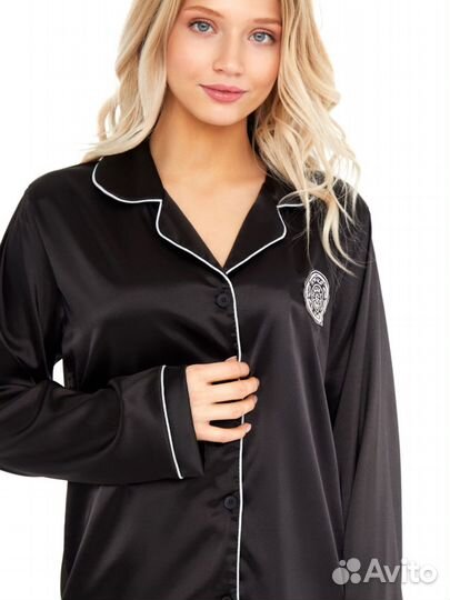 Пижама женская комплект брюки и рубашка S 42