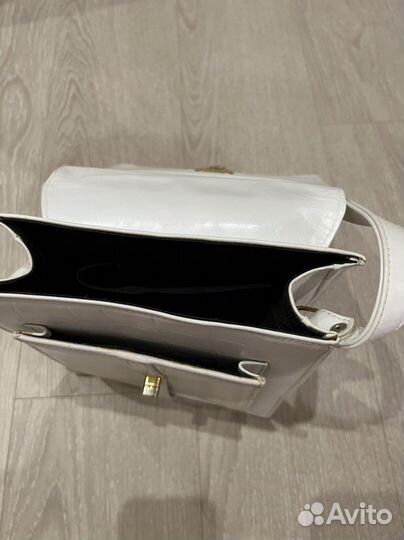 Сумка кожаная, цвет белый, молочный