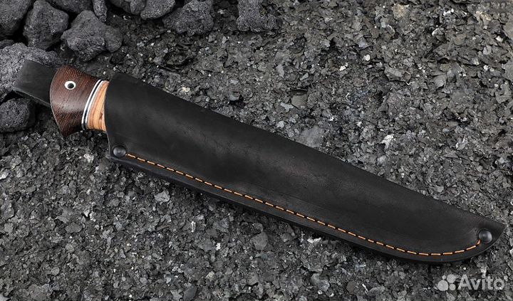 Нож Ангара дамаск рукоять береста