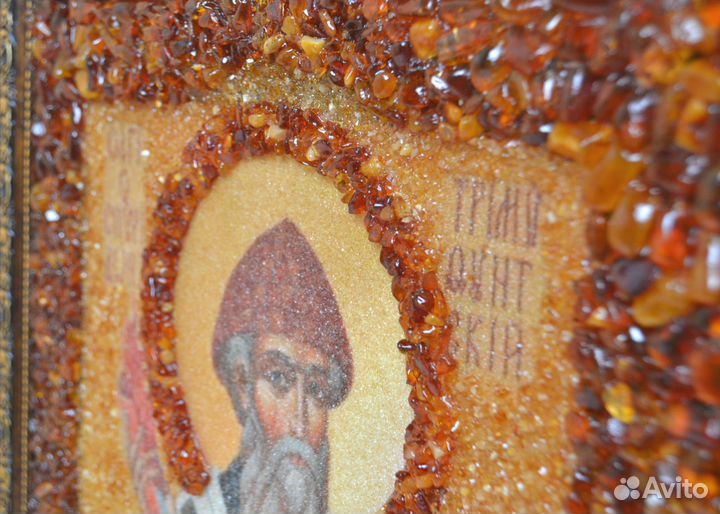 Икона в янтарной обсыпке 