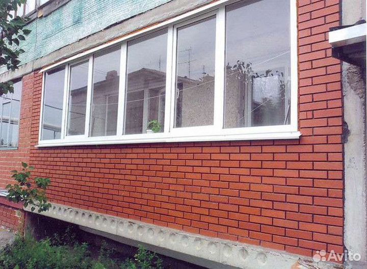 Остекление лоджии Кирпичом