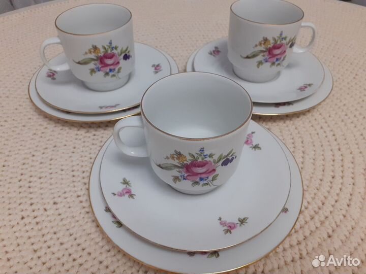 Чашка с блюдцем фарфор