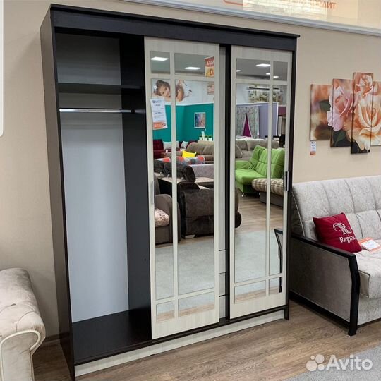 Шкаф-купе с зеркалом и ящиками Новый Доставка 1-7д