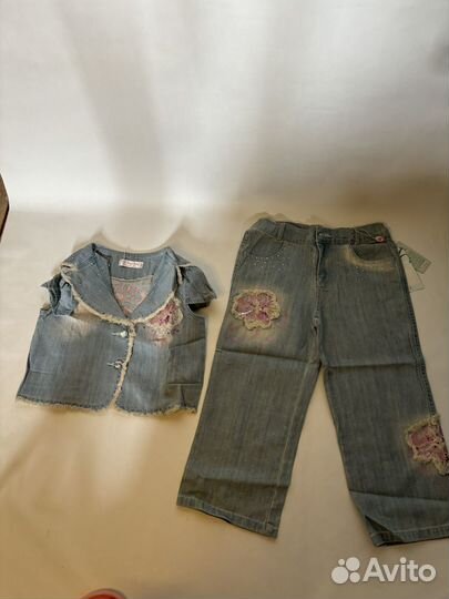 Детский джинсовый костюм деним