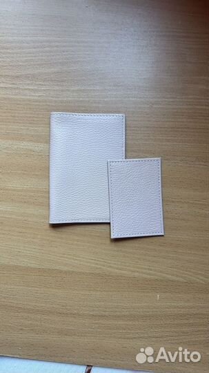 Кожаные обложка для паспорта и кардхолдер, новые