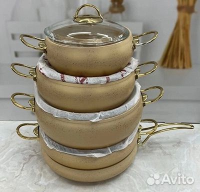Омс посуда набор кастрюль Турция 9 предметов