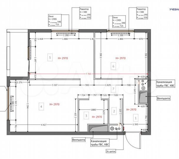 2-к. квартира, 52 м², 21/24 эт.