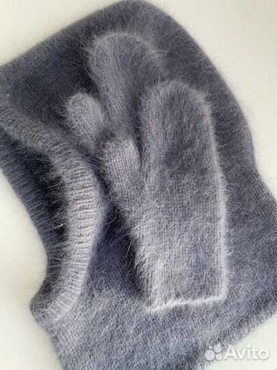 Капор (капюшон), варежки, повязка из пуха норки