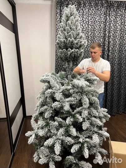 Заснеженная искусственная елка 2.20м