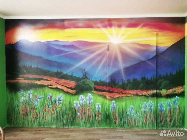Роспись стен, художник, аэрография, рисунки на сте