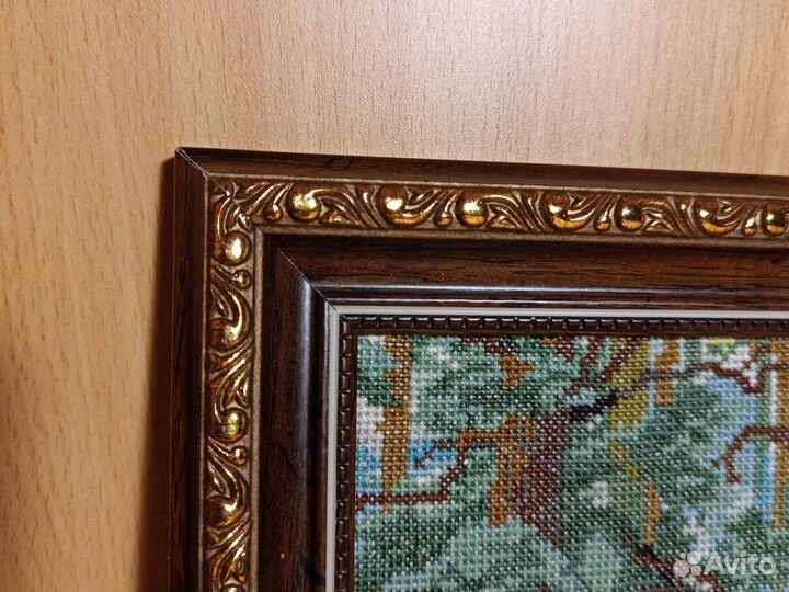 Утро в сосновом лесу вышивка крестом