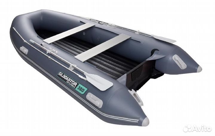 Надувная лодка gladiator E380PRO темно-серый