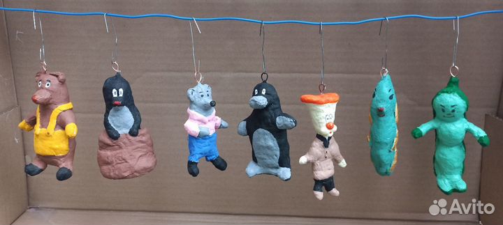 Ватные елочные игрушки