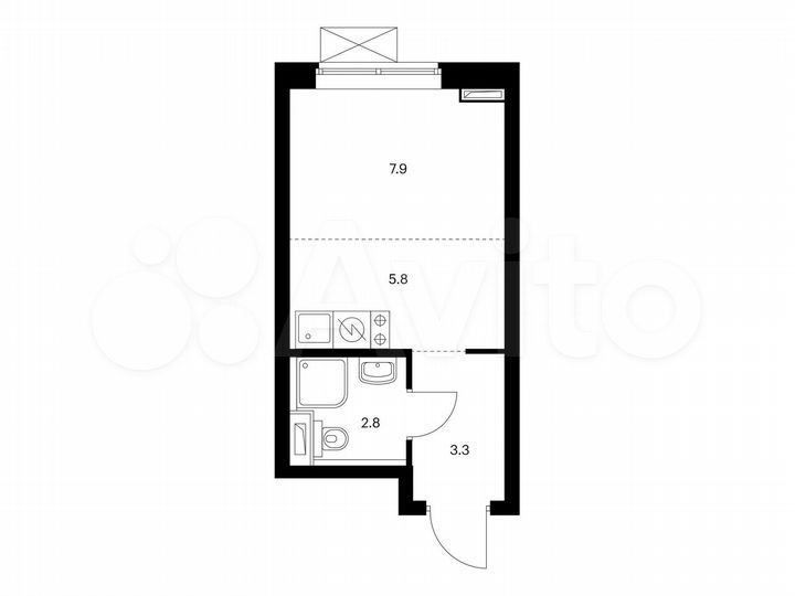 Квартира-студия, 19,8 м², 19/33 эт.
