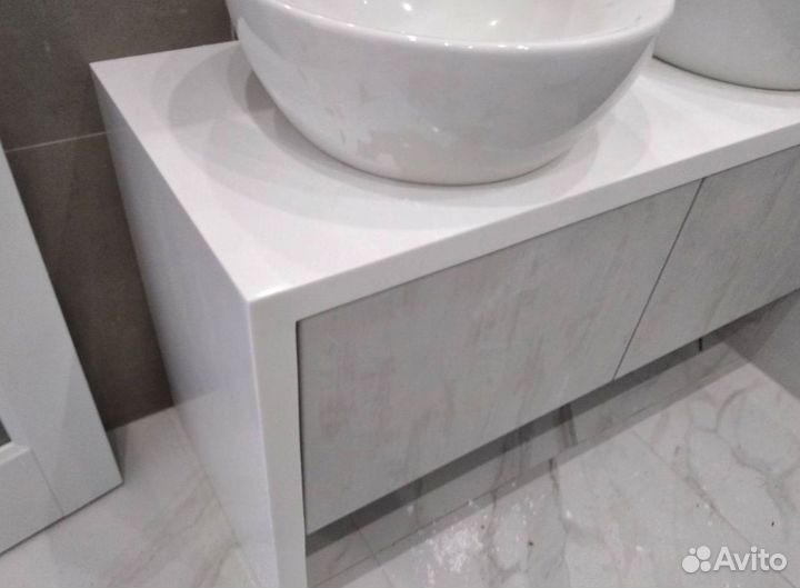 Столешница для ванной из искуственного камня