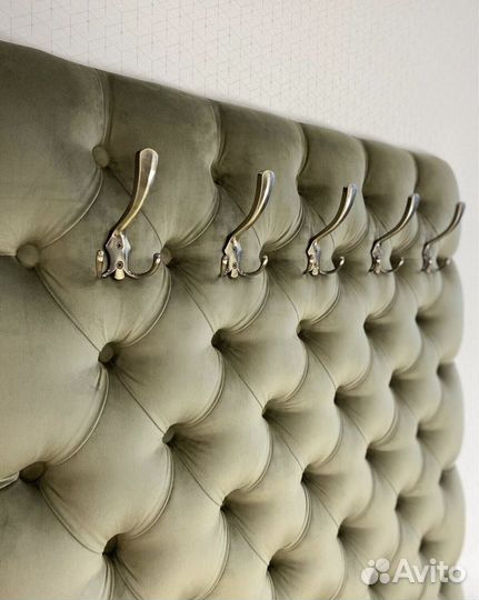 Стеновая панель 166*95 из ткани Зеленый чай