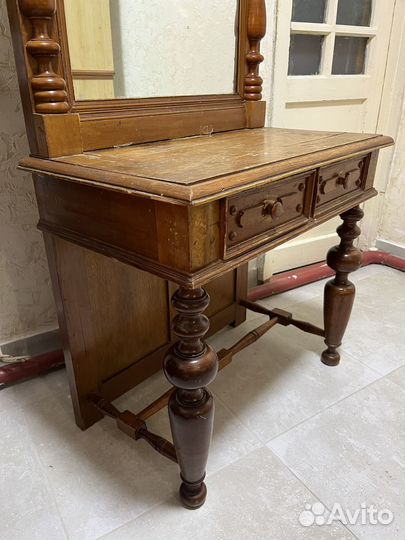 Зеркало старинное напольное с тумбой