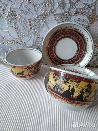 Редкая чайная пара из сервиза Прогулка Пролетарий