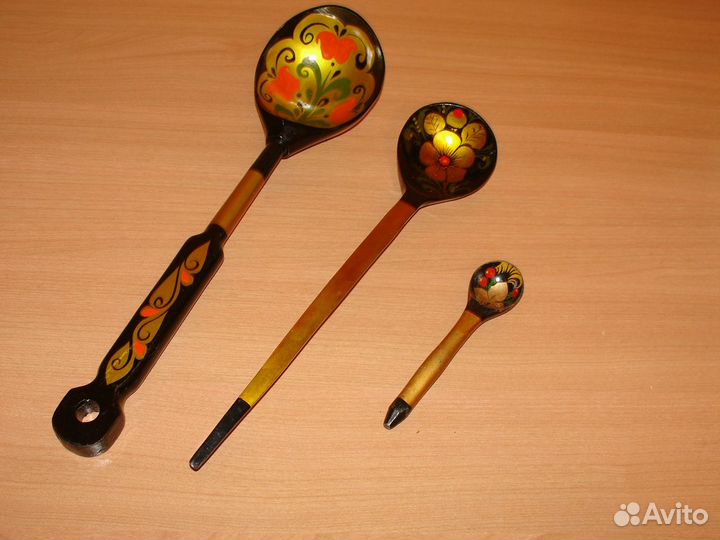 Деревянные ложки хохлома, СССР новые
