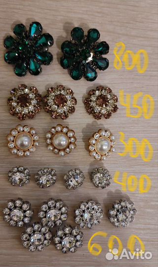 Пуговицы с кристаллами