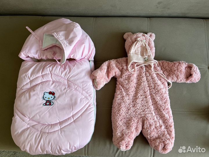 Конверт на выписку для девочки теплый