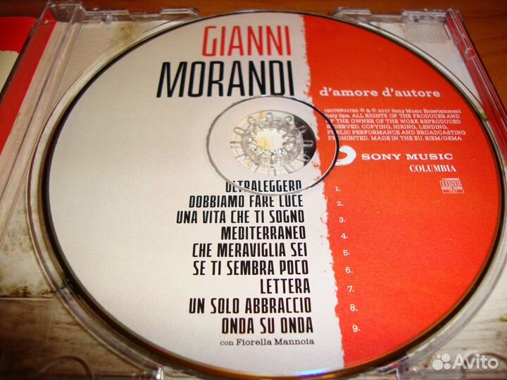 CD Gianni Morandi. d'amore d'autore