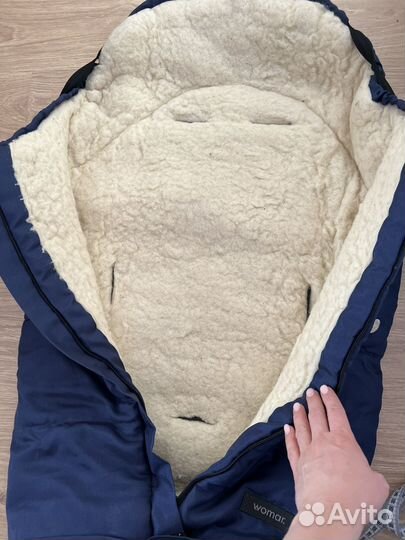 Зимний конверт в коляску на овчине до 3 лет