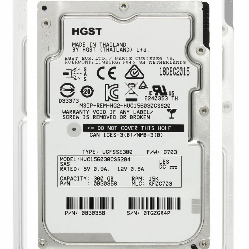 [HUC156030CSS204] Жесткий Диск Hgst 300gb Sas 2.5 Huc156030css204